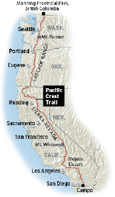  Pacifique Crest Trail Map