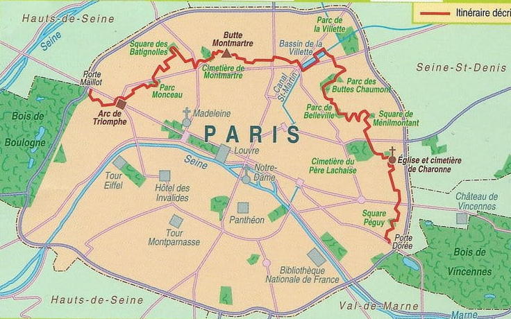 carte randonnée paris
