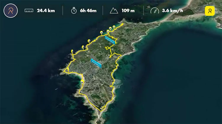 carte randonnée tour de Quiberon